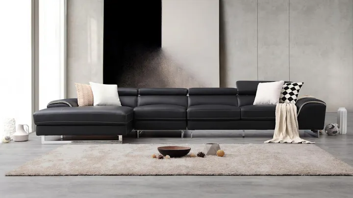 Cleo Leather Chaise Lounge Option B