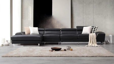 Cleo Leather Chaise Lounge Option B