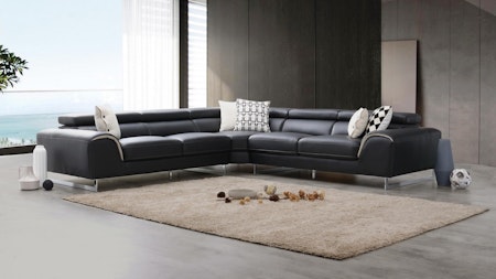 Cleo Leather Corner Lounge Option A