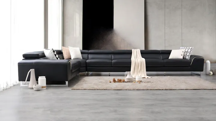 Cleo Leather Corner Lounge Option C