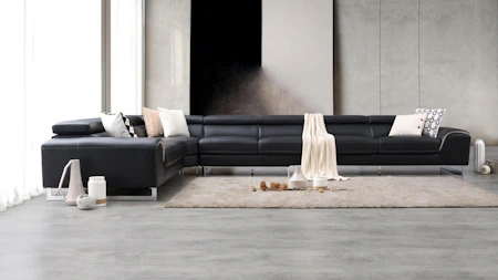 Cleo Leather Corner Lounge Option C