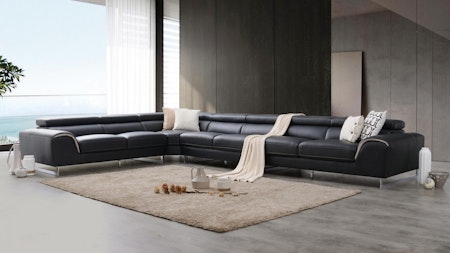 Cleo Leather Corner Lounge Option C