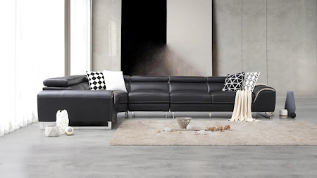 Cleo Leather Corner Lounge Option F