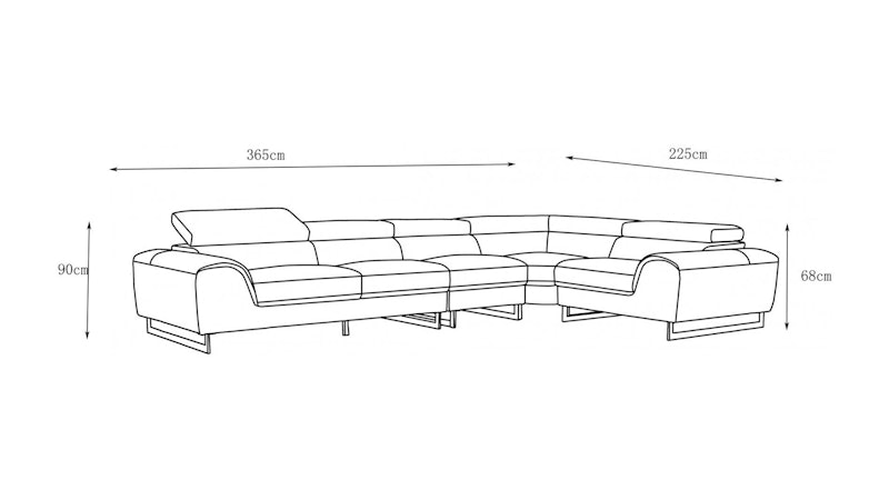 Cleo Leather Corner Lounge Option F Diagram
