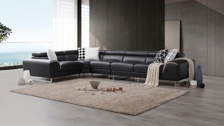 Cleo Leather Corner Lounge Option F