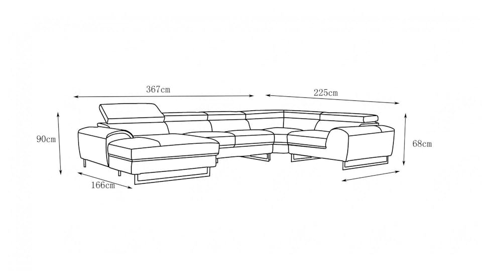 Cleo Leather Modular Lounge Option C - Lounge Life