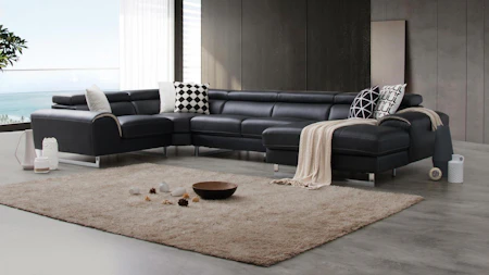 Cleo Leather Modular Lounge Option C