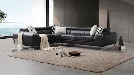 Cleo Leather Corner Lounge Option E