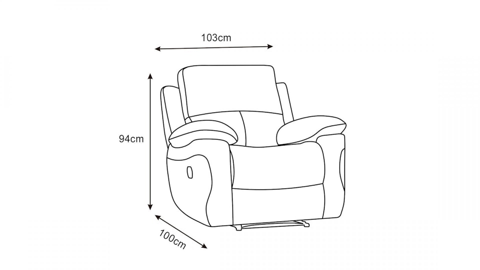 Lincoln Fabric Recliner Armchair Diagram