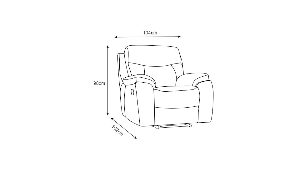 Balmoral Leather Recliner Armchair Diagram