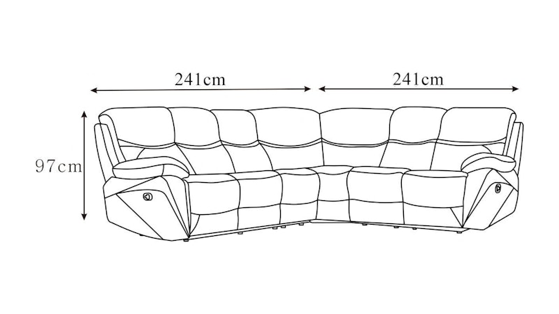 Chelsea Leather Recliner Corner Lounge Option A Diagram