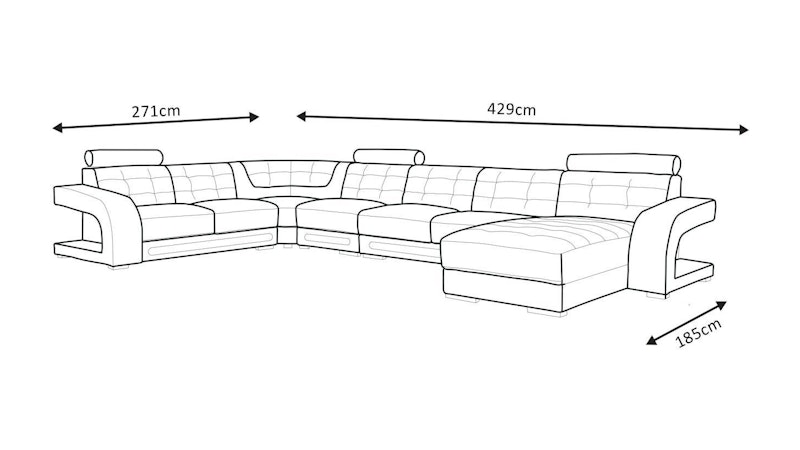 Casanova Leather Modular Lounge Option B Diagram