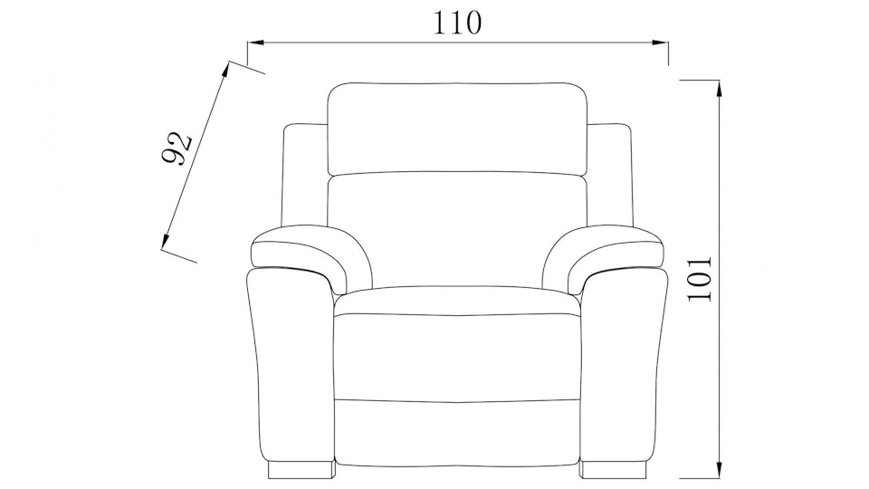 Cardiff Leather Recliner Armchair Diagram