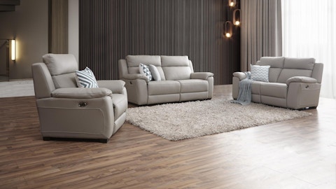 Cardiff Leather Recliner Sofa Suite 3 + 2 + 1 2 Thumbnail