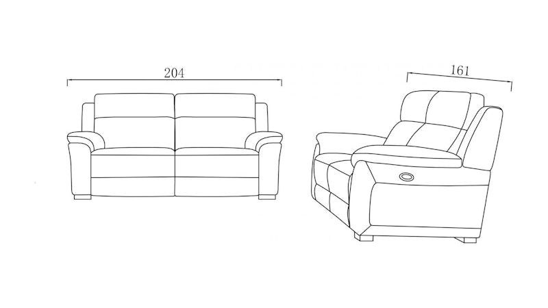 Cardiff Leather Recliner Sofa Suite 3 + 2 Diagram