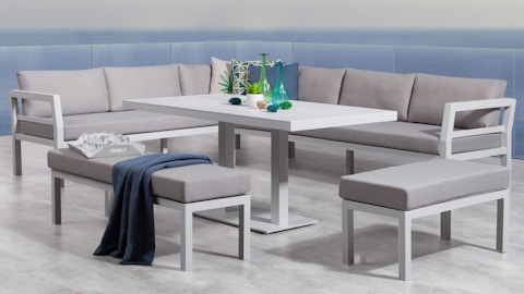 Bondi White Outdoor Aluminium Lounge & Dining Combo 6 Thumbnail