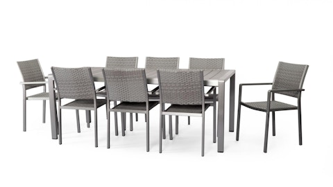 Argento 9-piece Outdoor Wicker Dining Set 2 Thumbnail