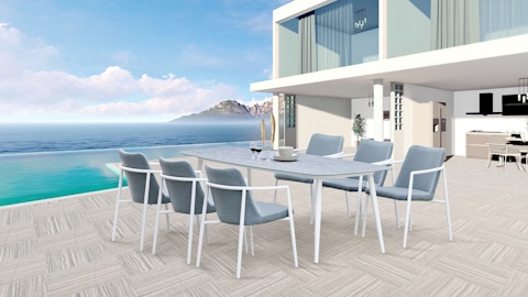 Santorini 7-piece Outdoor Ceramic Dining Set 1 Thumbnail