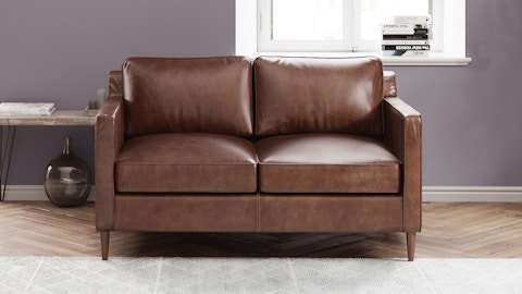 Oskar Leather Two Seater Sofa 3 Thumbnail