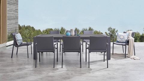 Santa Monica Black 9-piece Outdoor Dining Set With Santa Monica Chairs 8 Thumbnail