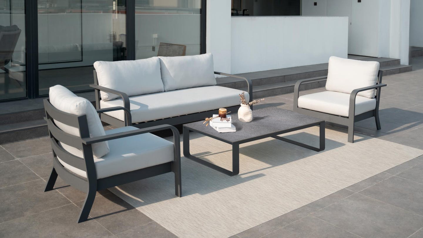 Albany Outdoor Lounge Set 2+1+1 With Coffee Table | Lavita Outdoor