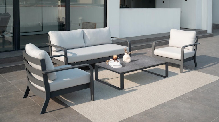 Albany Outdoor Lounge Set 2+1+1 With Coffee Table