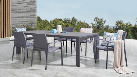 Santa Monica Charcoal 7-piece Outdoor Dining Set With Santa Monica Chairs