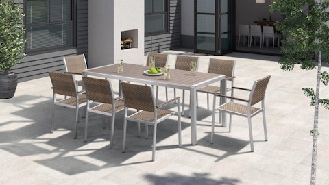 Argento 9-piece Outdoor Wicker Dining Set 2 Thumbnail