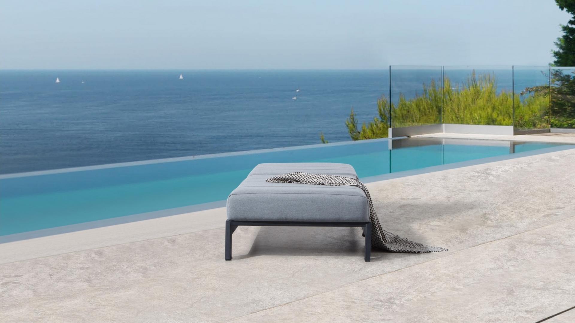 New Noosa Black Outdoor Fabric Sun Lounge 13 Thumbnail