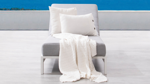 New Noosa White Outdoor Fabric Sun Lounge 14 Thumbnail
