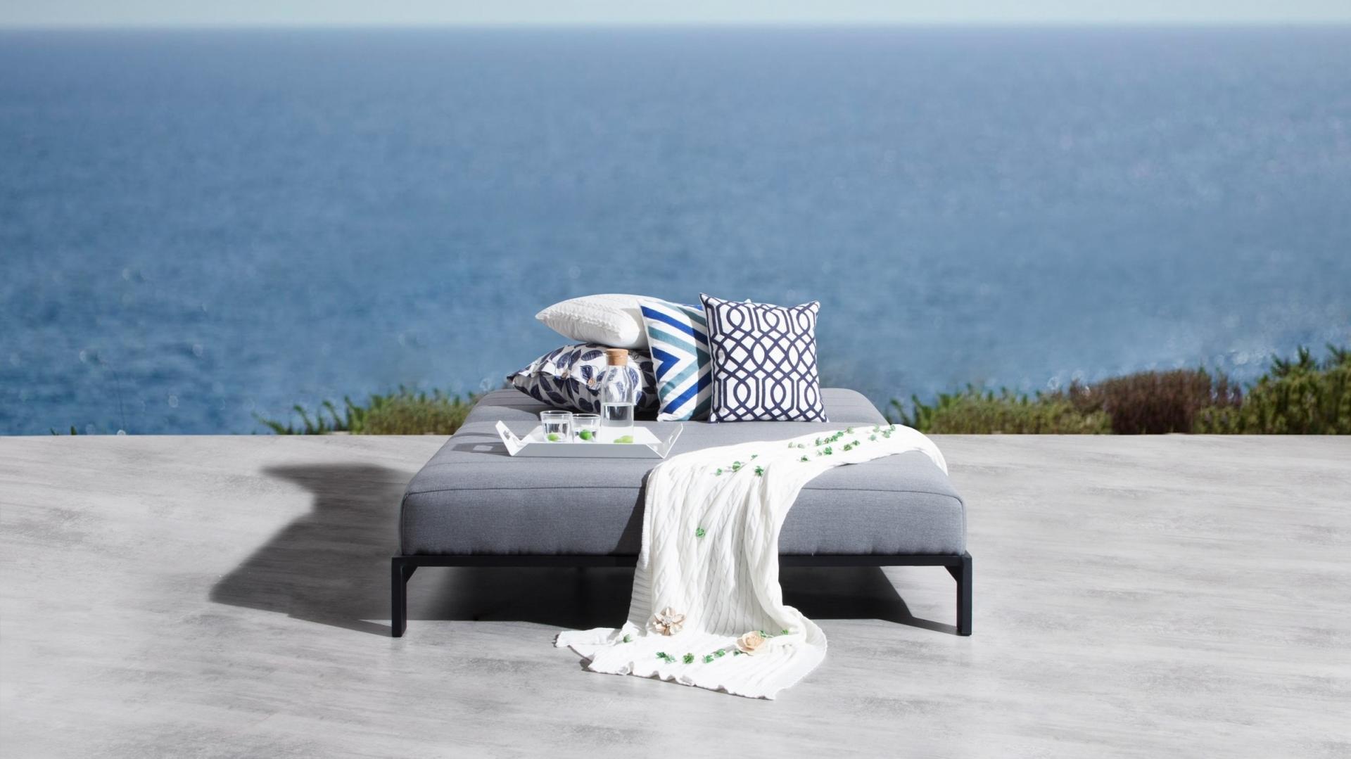 New Noosa Black Outdoor Fabric Double Sun Lounge 25 Thumbnail