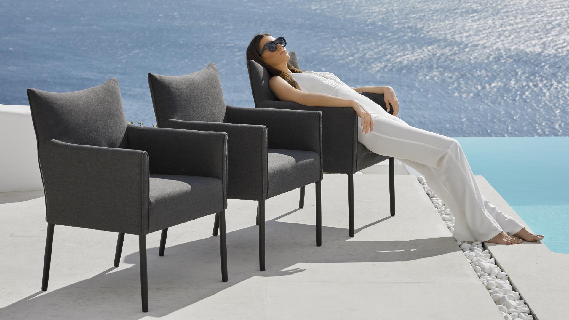 Pier Black Outdoor Dining Chair Twin Set 6 Thumbnail