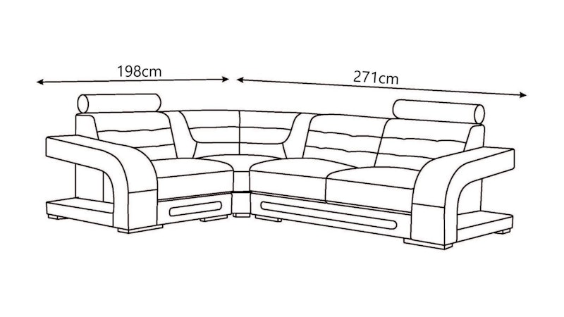 Casanova Leather Corner Lounge Option E Diagram