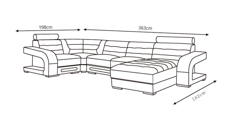 Casanova Leather Modular Lounge Option C Diagram