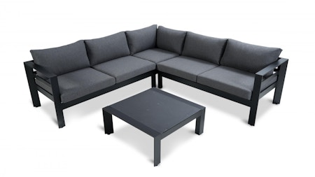 Springfield Black Outdoor Corner Lounge With Coffee Table