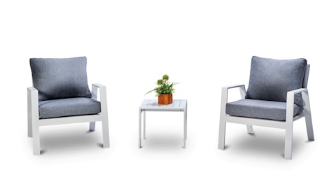 Selby White Outdoor Lounge Set 1+1 With Coffee Table 4 Thumbnail