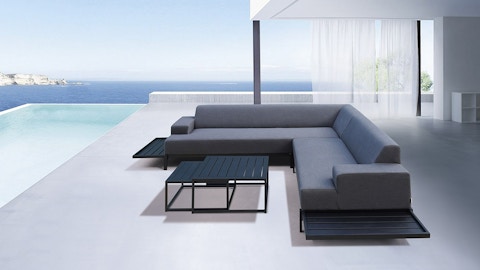 Glamour Dark Outdoor Corner Lounge With Coffee Tables 2