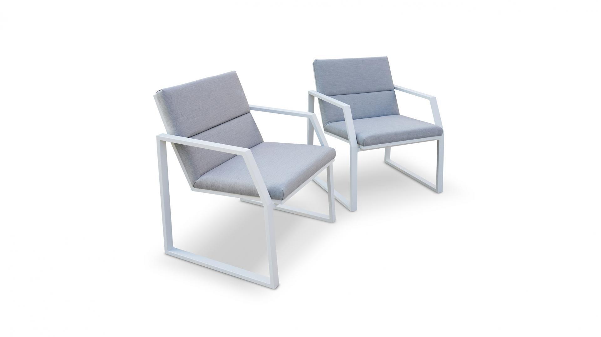 Invini White 7-piece Outdoor Ceramic Dining Set 10 Thumbnail