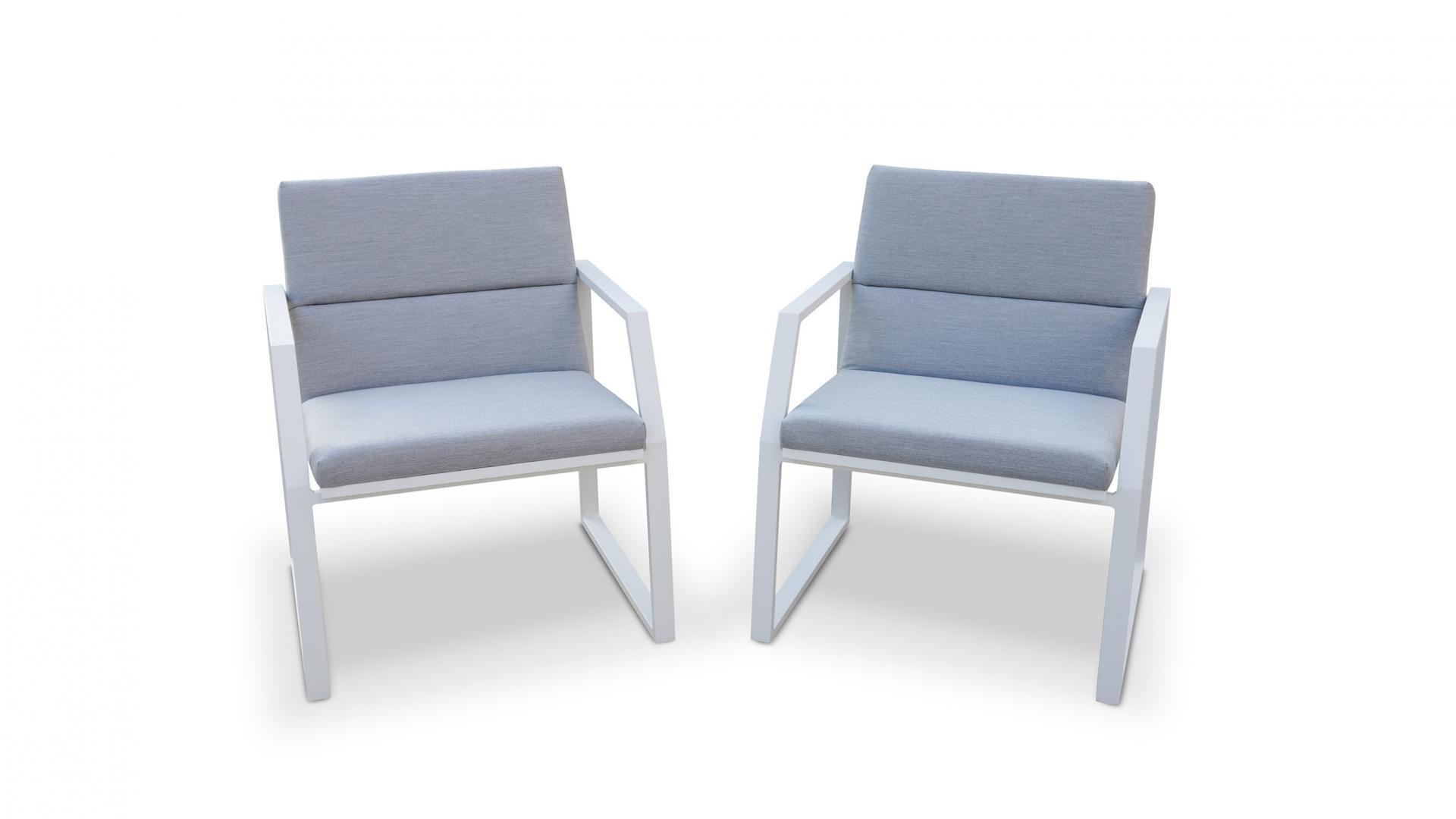 Invini White 7-piece Outdoor Ceramic Dining Set 10 Thumbnail