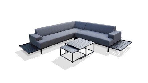 Glamour Dark Outdoor Corner Lounge With Coffee Tables 3