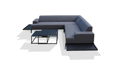 Glamour Dark Outdoor Corner Lounge With Nested Coffee Tables 6 Thumbnail