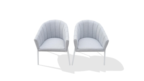 Delta White Outdoor Dining Chair Twin Set 3 Thumbnail