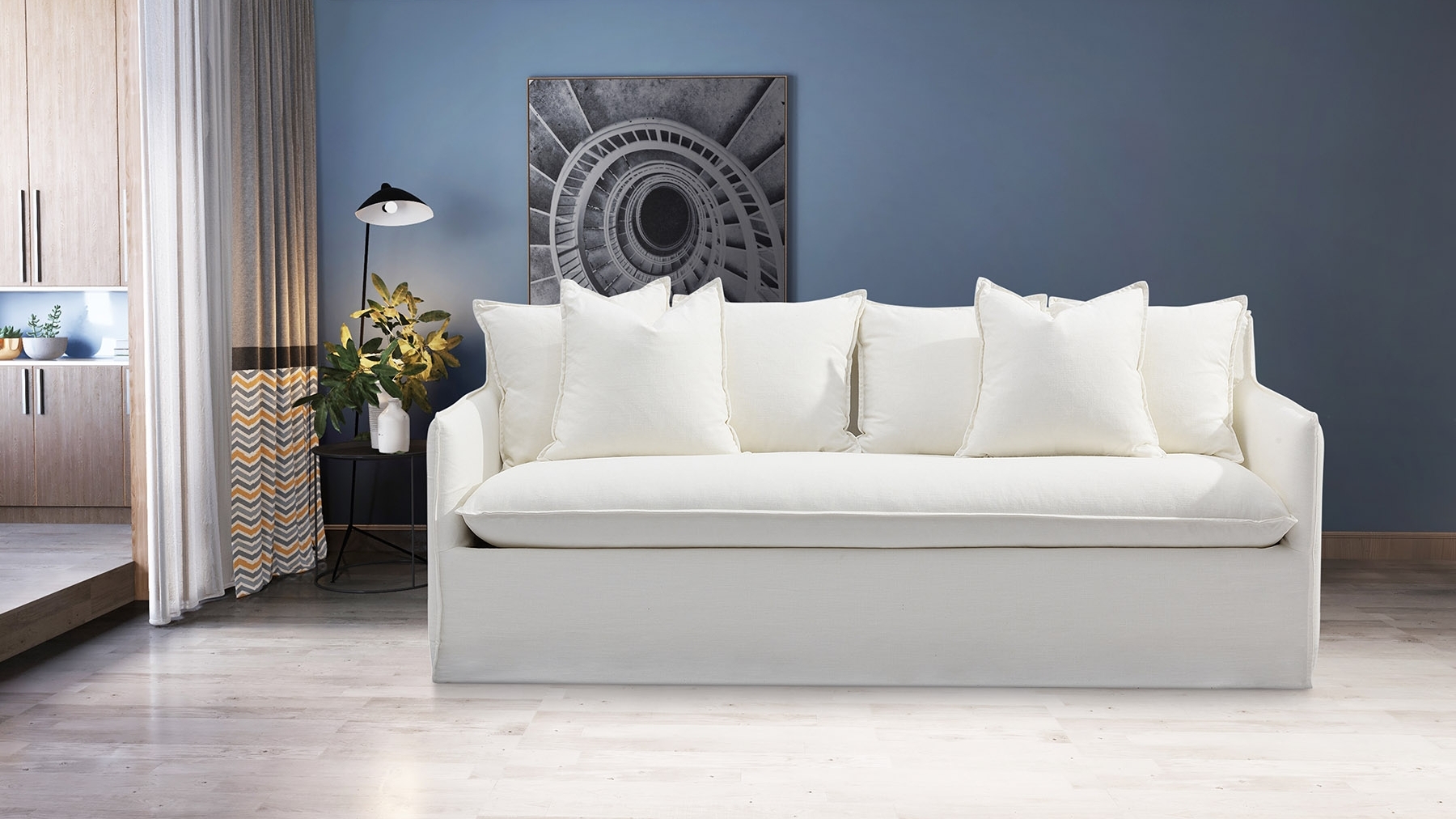 Coco Fabric Three Seat Sofa 22 Thumbnail