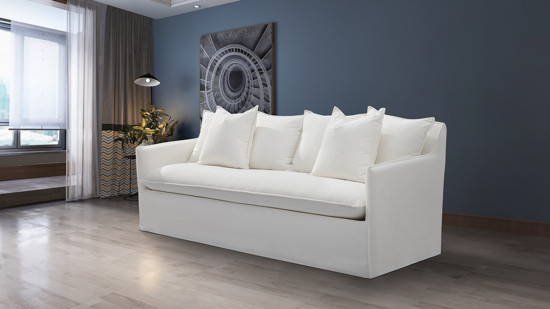 Coco Fabric Three Seat Sofa 22 Thumbnail