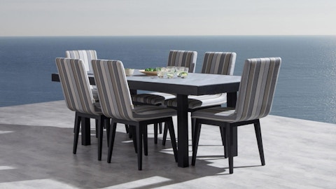 Invini Black 7-piece Outdoor Ceramic Dining Set With Kroes Chairs 4 Thumbnail