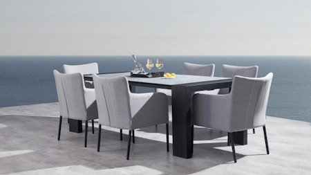 Hadid 7-piece Outdoor Ceramic Dining Set