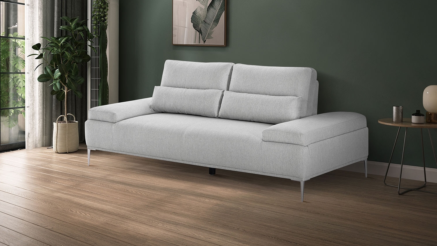 Karina Fabric Two Seat Sofa Gray 16 Thumbnail