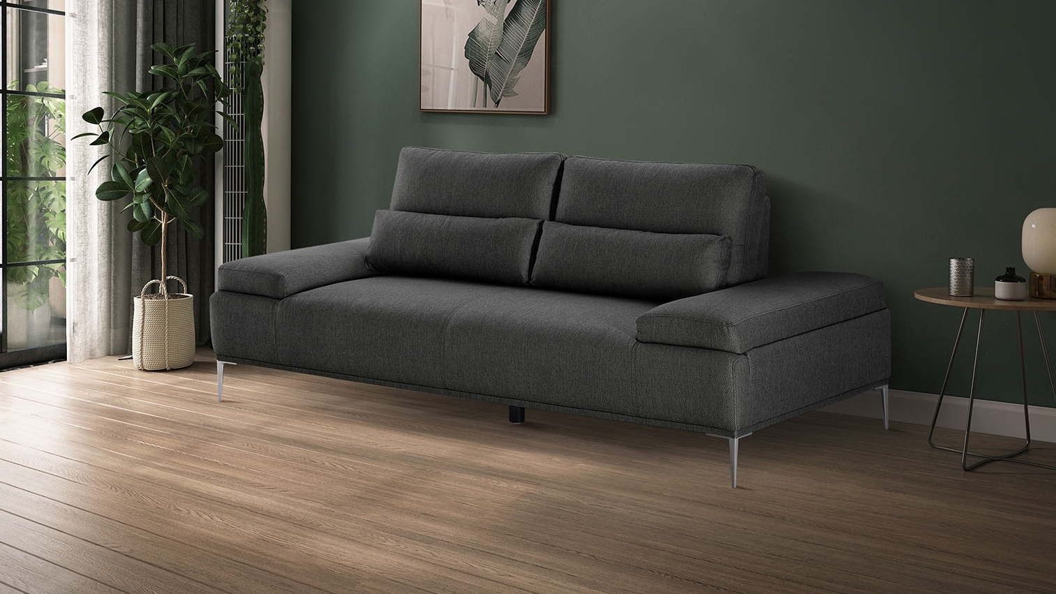 Karina Fabric Two Seat Sofa Ash 16 Thumbnail