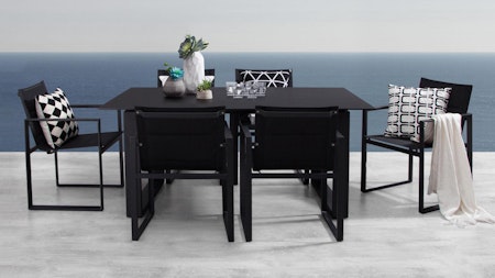 Element Black 7-piece Outdoor Aluminium Dining Set