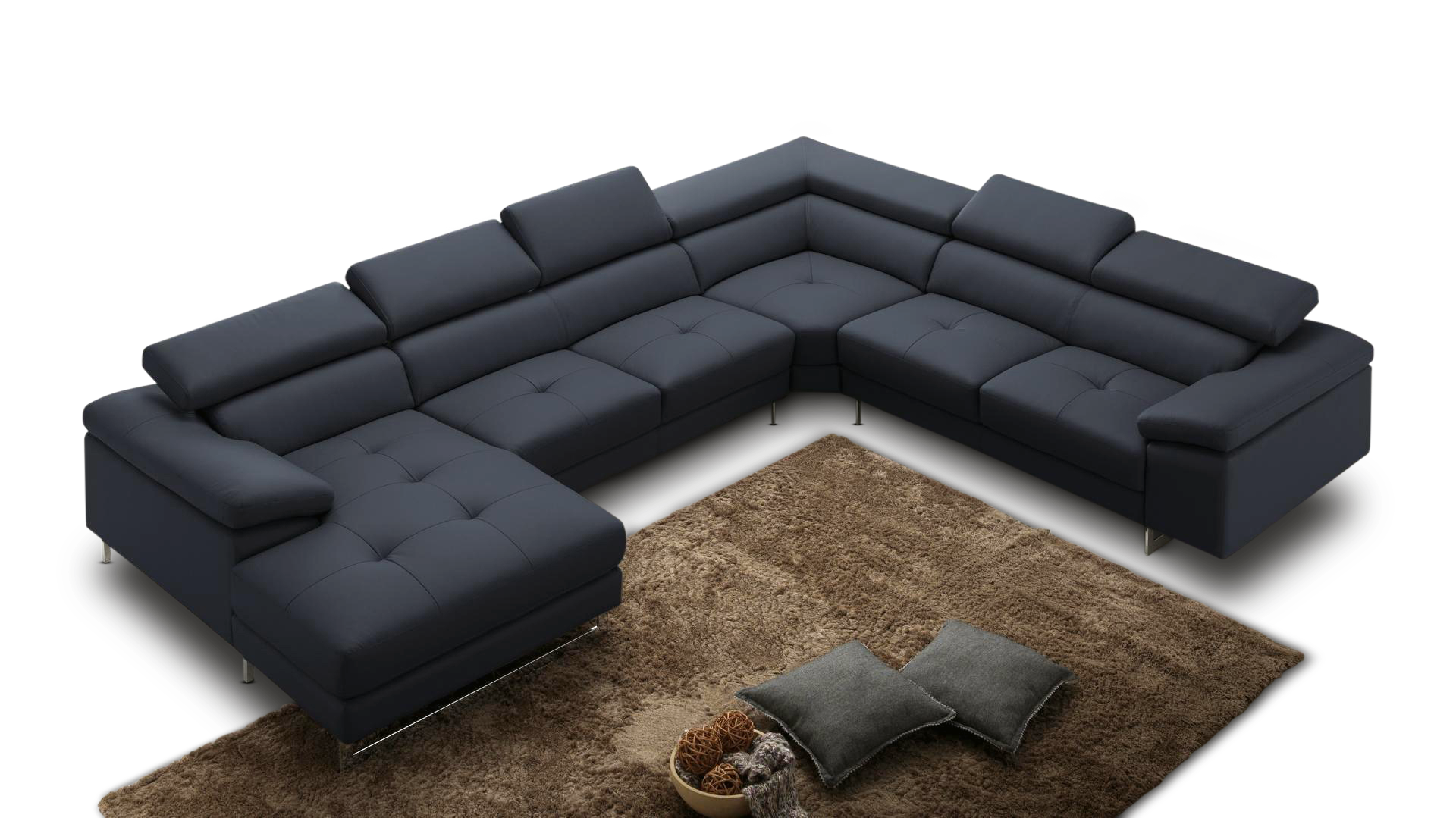 Boston Xpress Black Leather Modular Lounge 3 Thumbnail